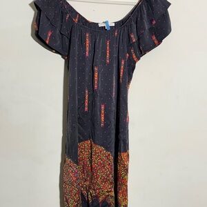 Tori Richard Black Floral Maxi Dress